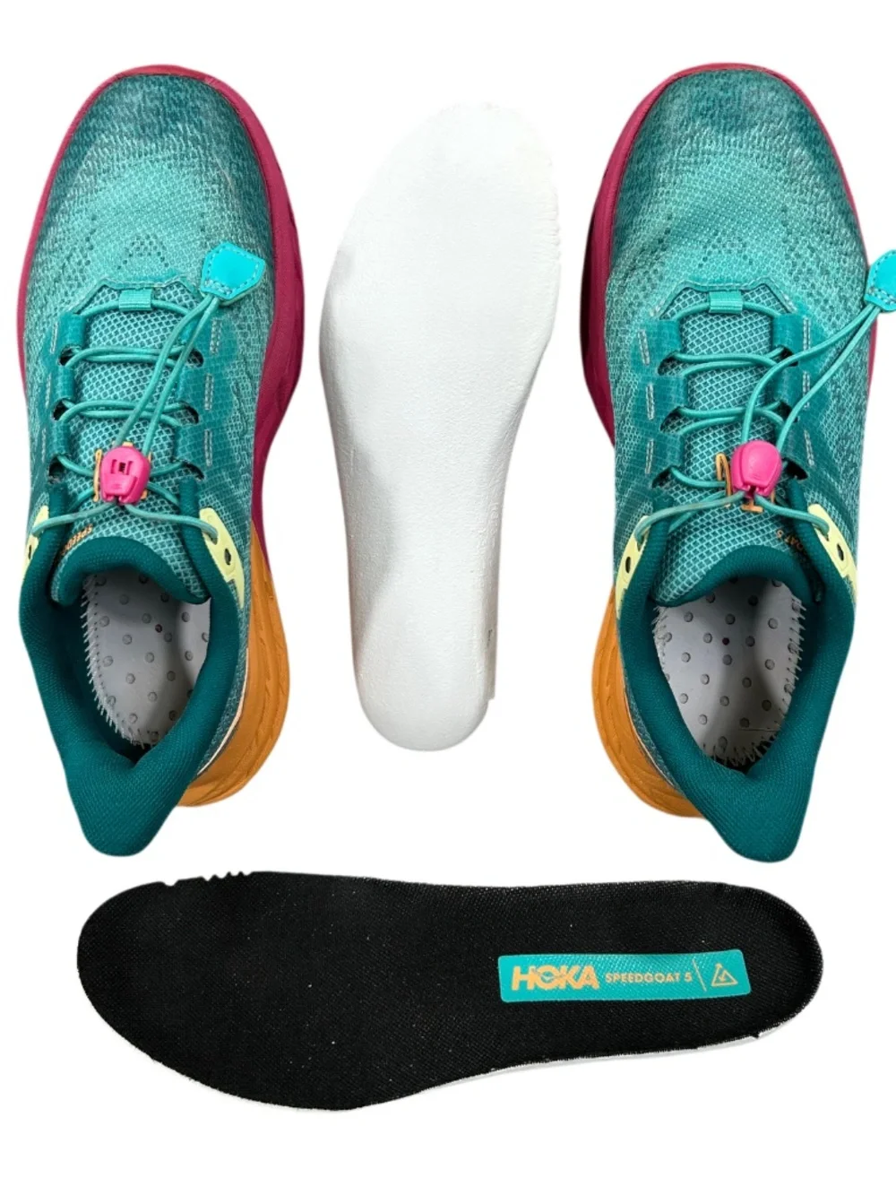Hoka Speedgoat 5 Teal Mesh Trail Running Sneaker Shoes Size Youth 4.5 MD